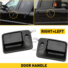 Door Handle Set For 1999-2016 Ford F-250 Super Duty Front Left+Right Black 2PCS 6B93BC-57