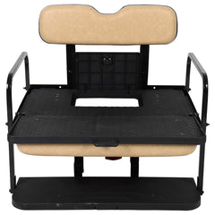 Rear Flip Seat Fits EZGO TXT Golf Carts (1994.5-Up) Tan Cushions KOEEP