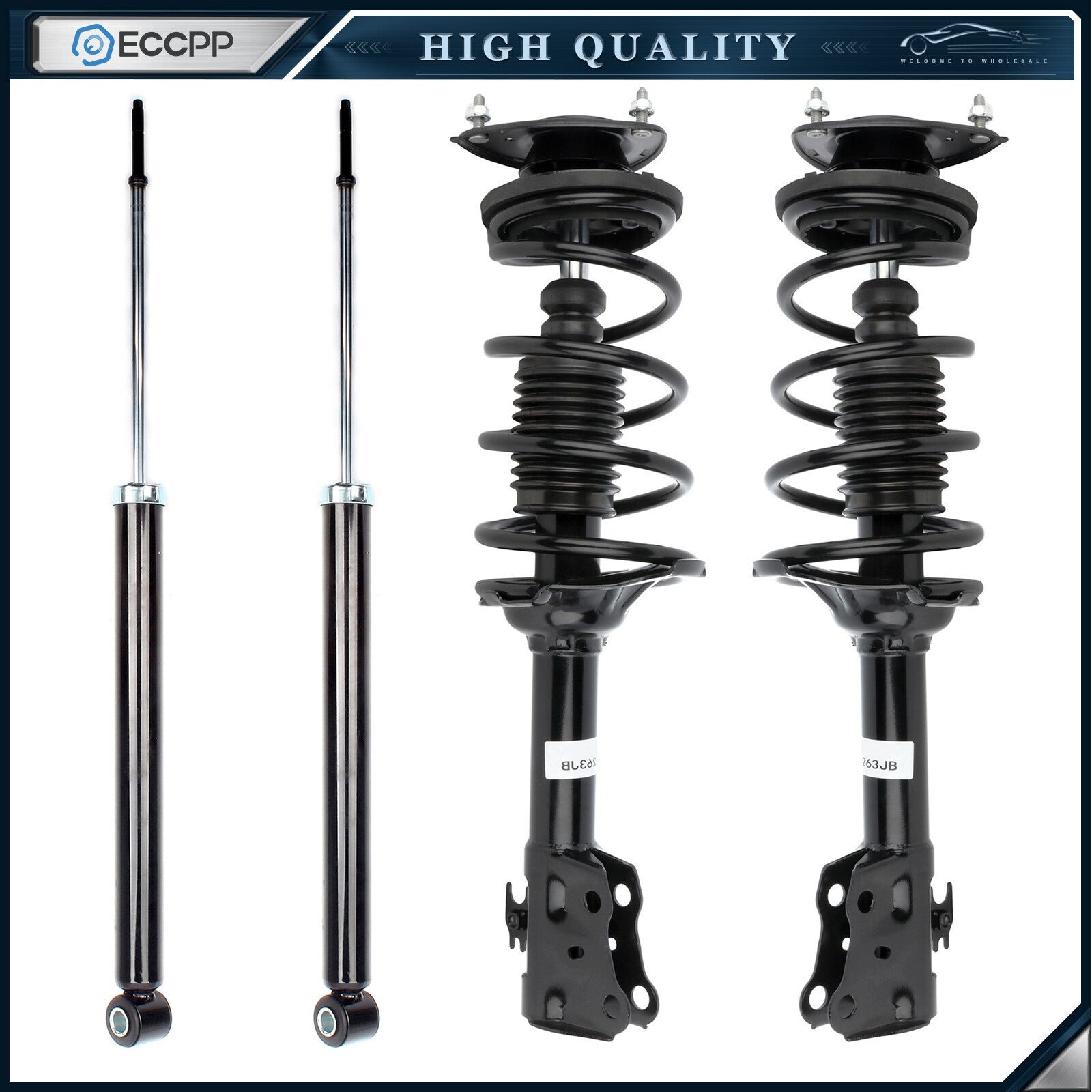 For Scion xA 2004-2006 Scion XB Front Complete Struts w/Coil Spring Rear Shocks 6B93BC-57