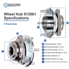 1 Pcs Wheel Hub Bearing Front 4WD For Chevrolet S10 Blazer GMC Jimmy Sonoma S15 6B93BC-57