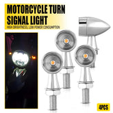 4x Chrome Motorcycle Bullet Amber Blinker Running LED Turn Signals Tail Light EA 6B93BC-57