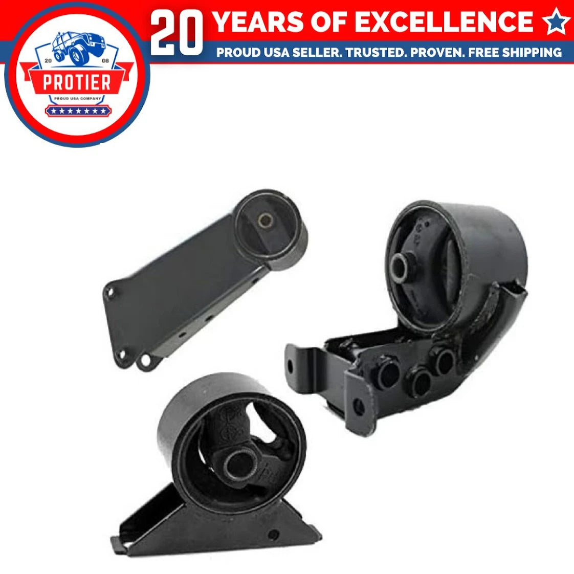 Engine Motor Mount 3PCS Set for 1995-1996 Hyundai Accent 1.5L SOHC Auto Trans 6B93BC-57