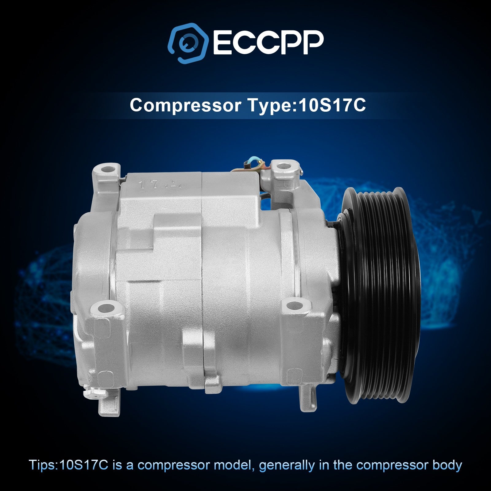 A/C AC Compressor For Honda Accord 2.4L 2003 2004 2005 2006 10345430 6B93BC-57