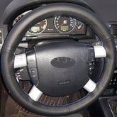 Custom Black PU Leather Steering Wheel Stitch on Cover For Ford Mondeo 2002-2006