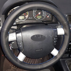 Custom Black PU Leather Steering Wheel Stitch on Cover For Ford Mondeo 2002-2006