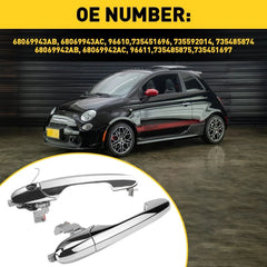 Exterior Door Handle Front Driver and Passenger Hand Side for Fiat 500 Pair 6B93BC-57
