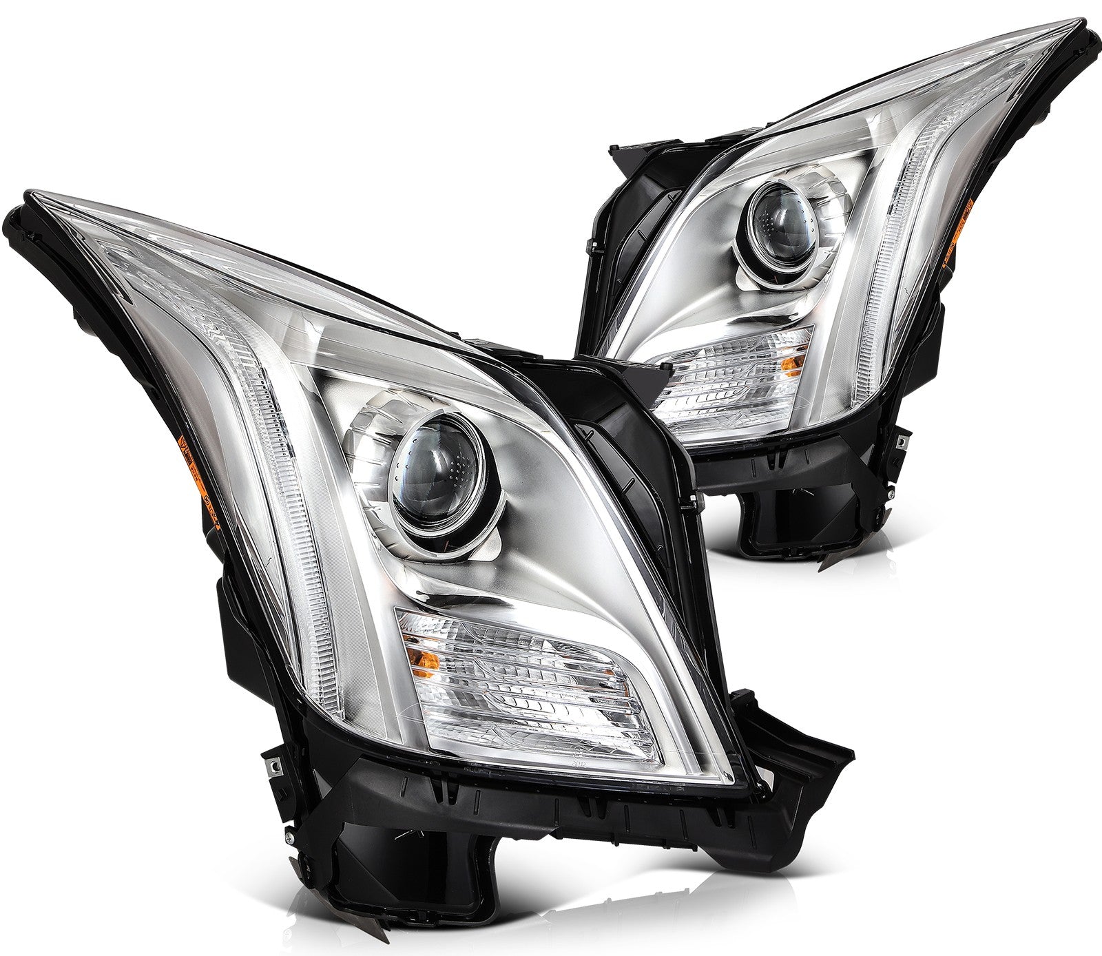 ECCPP Headlights Assembly For Cadillac XTS 3.6L 2013-2017 Pair Kit Chrome 6B93BC-57