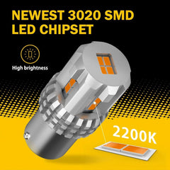 Auxito LED Front Turn Signal Blinker Light Bulbs 1156 7506 3497 Amber 2200K 2pcs AUXITO