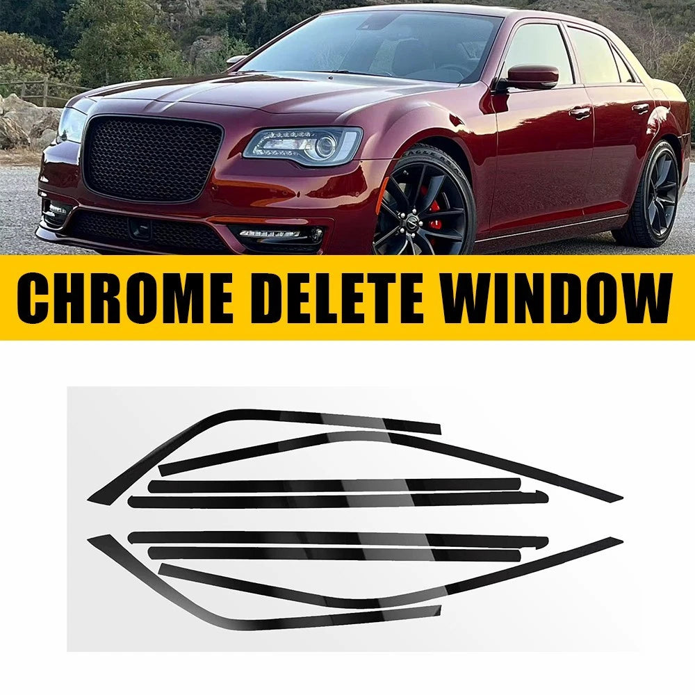 8x Fit 2011 12-2023 Chrysler 300 Side Window Chrome Delete Film Blackout Trim EA 6B93BC-57