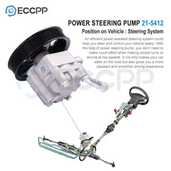 ECCPP Power Steering Pump 2003-2008 for Infiniti FX35 3.5L V6 GAS DOHC ECCPP