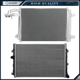 Automotive Aluminum Radiator & AC Condenser Cooling Kit For 14 Volkswagen Jetta 6B93BC-57