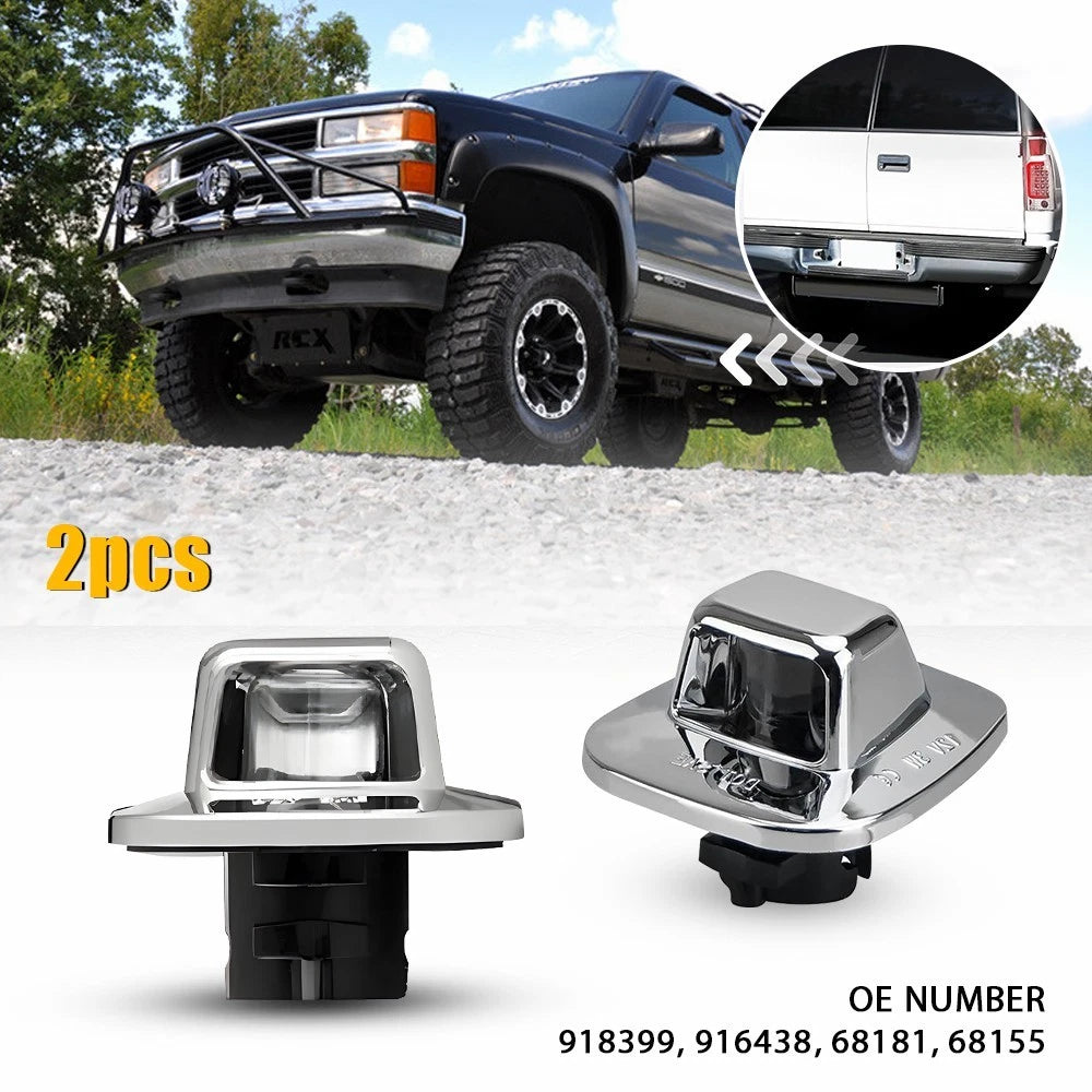 2X License Plate Light Rear Bumper Lamp Housing Cover for Chevy GMC Suburban EOA 6B93BC-57