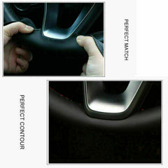 Black&Hole Leather Steering Wheel Wrap Cover Fit For Porsche Cayenne Macan