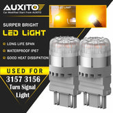 2X AUXITO 3157 4157 LED Amber Yellow Turn Signal Blinker Corner Light bulb 9SMD AUXITO