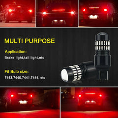 7443 LED Strobe Flashing Blinking Brake Tail Light/Parking Safety Warning Bulbs 6B93BC-57