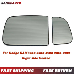 Right For Dodge RAM 10-18 Wing Mirror Glass W/ Backing Heated Spotter 68067731AA 6B93BC-57