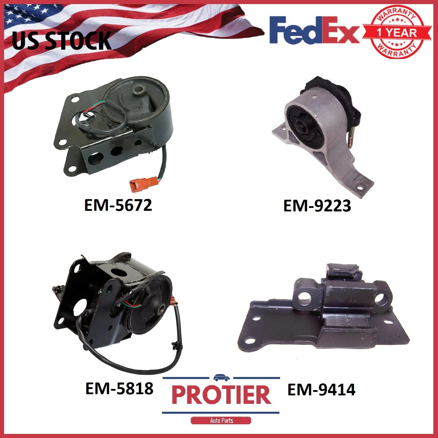 Motor & Trans Mount Set 4PCS for 2003-2007 Nissan Murano 3.5L 2WD with SENSOR 6B93BC-57
