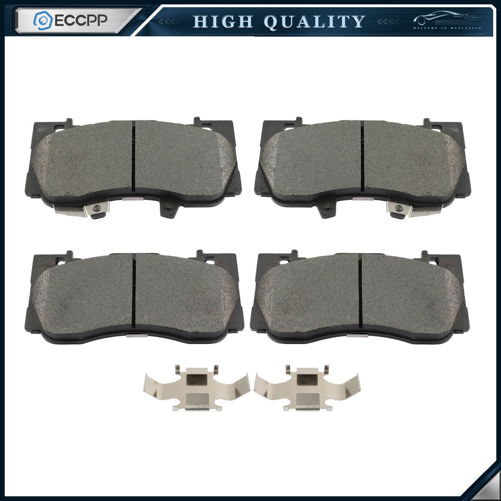 4PCS Front Brake Pads For Ford Mustang 2015 - 2021 PerFormance Package 2.3L 6B93BC-57