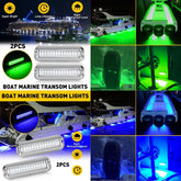 42 LED Green 316 Stainless Steel Underwater Boat Transom Marine Lights Pontoon 6B93BC-57