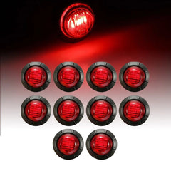 10X Red 3/4 Bullet LED Side Round Marker Lights For Trailer Truck RV Pickup EOA 6B93BC-57