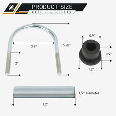 ECCPP Heavy Duty Rear 4-Leaf Springs U-bolt Kit For Club Car DS 1982+ Golf Carts 6B93BC-57