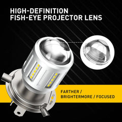 H4 LED Front Light Bulb Headlight Hi/Lo Beam Super Bright Bicolor For Motorcycle 6B93BC-57