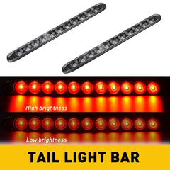 15" LED Red Sealed Truck Trailer Strip Brake Rear Turn Stop Tail Light Bar Clear 6B93BC-57