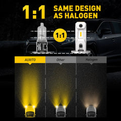 2X AUXITO Golden Yellow H3 Bulbs Kit 3000K LED Driving Fog Light Conversion US AUXITO