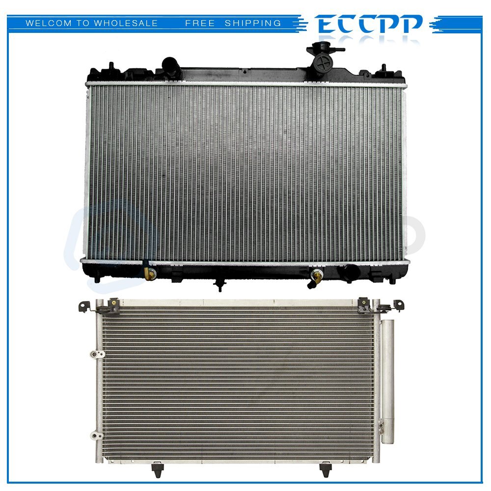 Aluminum Radiator & AC Condenser Cooling Kit For 2004-2006 Toyota Camry 2.4L l4 6B93BC-57