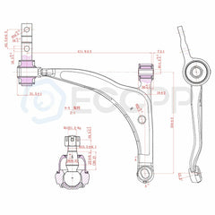 2 Front Lower Control Arms Fits 2002 2003 2004 2005 2006 Nissan Altima 2.5L 3.5L 6B93BC-57