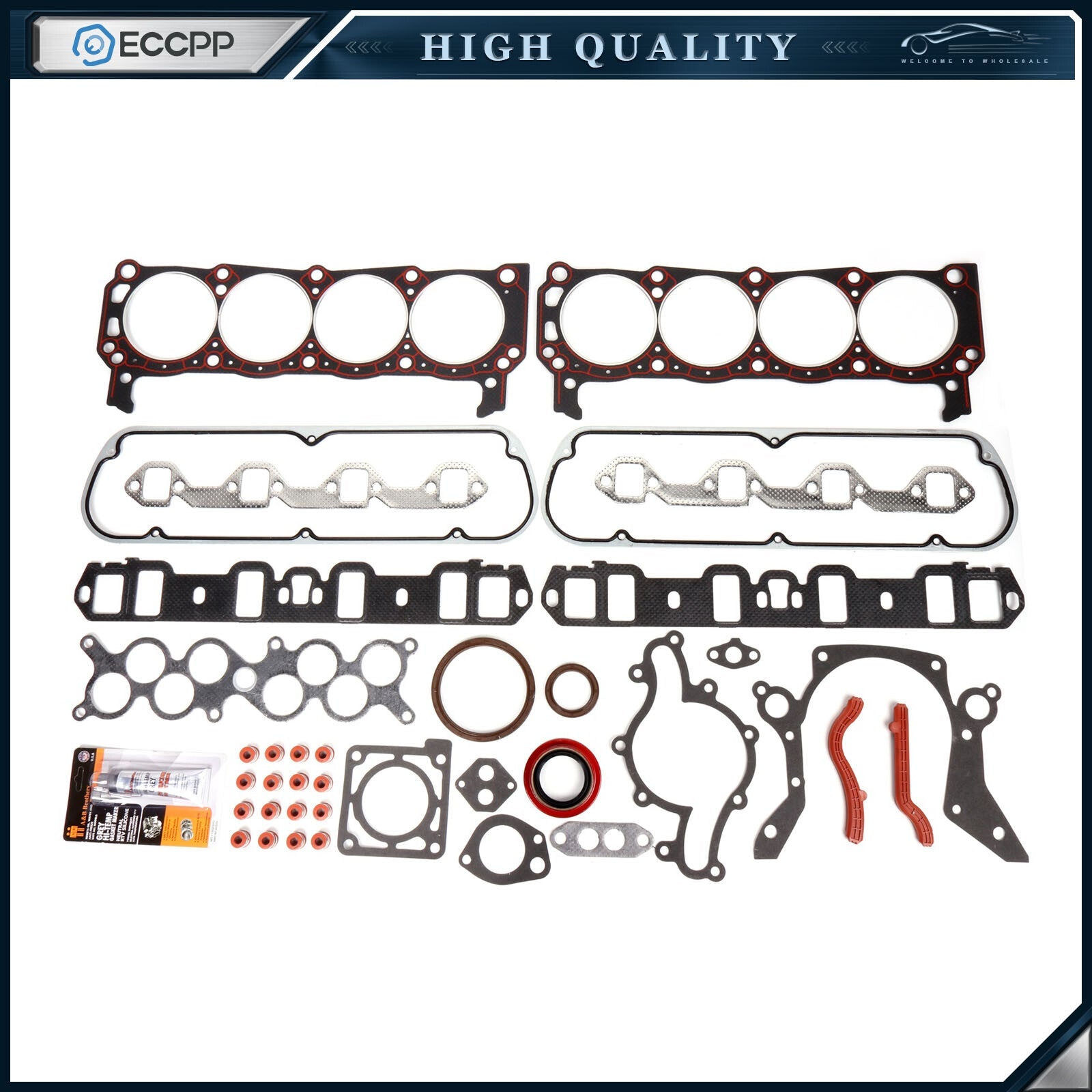 ECCPP Head Gasket Set For 96-01 Ford Mercury Mountaineer 5.0L V8 OHV 6B93BC-57