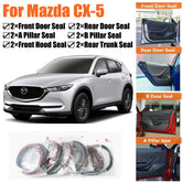 Door Rubber Seal Strips Weather Draft Wind Noise Reduction Kit For Mazda CX-5