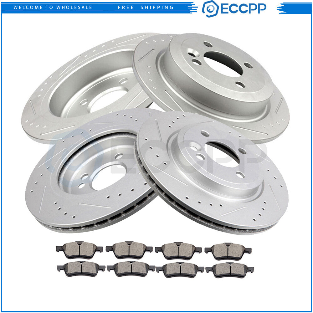 Front & Rear Brake Rotors Ceramic Pads for Mini Cooper 2002 2003 2004 2005 2006 6B93BC-57