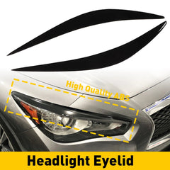 Headlight Eyelid Eyebrows Eye Lid Brow Gloss Black For Infiniti Q50 2014-2021 EA 6B93BC-57
