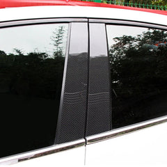 6x Carbon Car Style Fiber Door Pillar Trim Posts Cover For Honda Civic 06-11 EOA 6B93BC-57