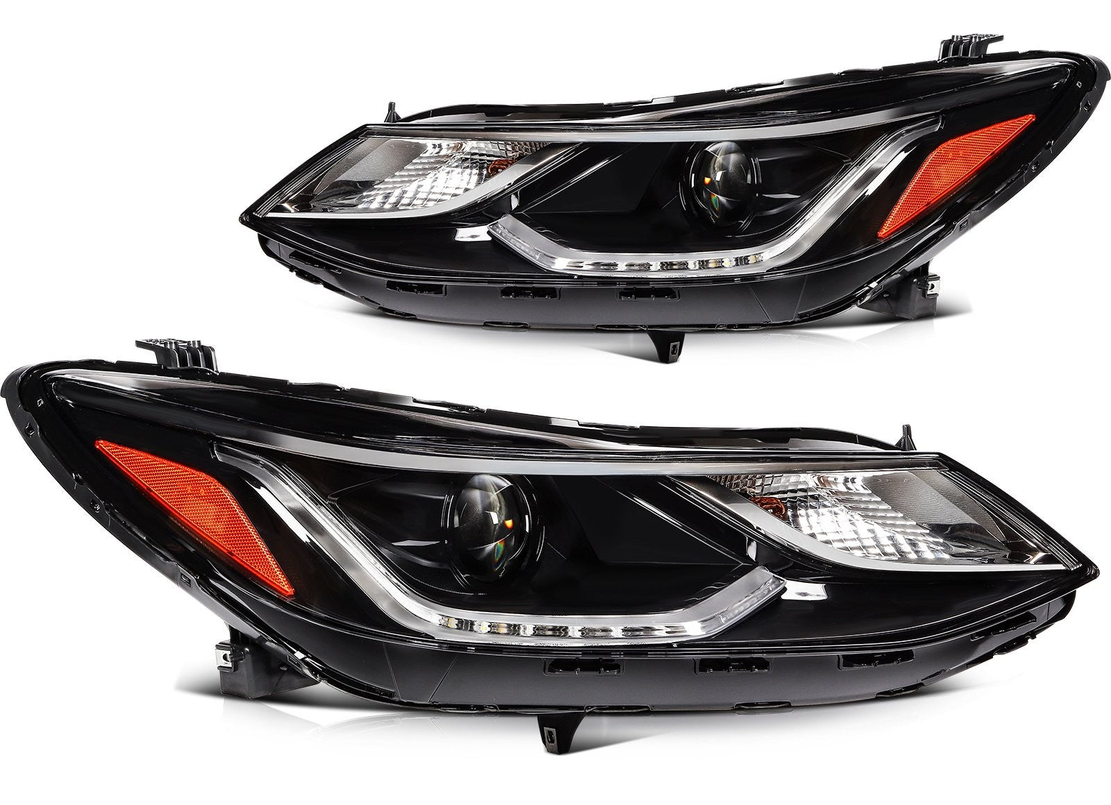 Pair Kit LED Headlights For 2016-2019 Chevrolet Cruze 1.4L 1.6L 1.8L Black Amber 6B93BC-57