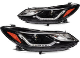Pair Kit LED Headlights For 2016-2019 Chevrolet Cruze 1.4L 1.6L 1.8L Black Amber 6B93BC-57