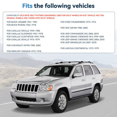 2Pcs 1" 5x5 to 5x5.5 Conversion Wheel Adapters 1/2"x20 For Jeep 5x127 to 5x139.7