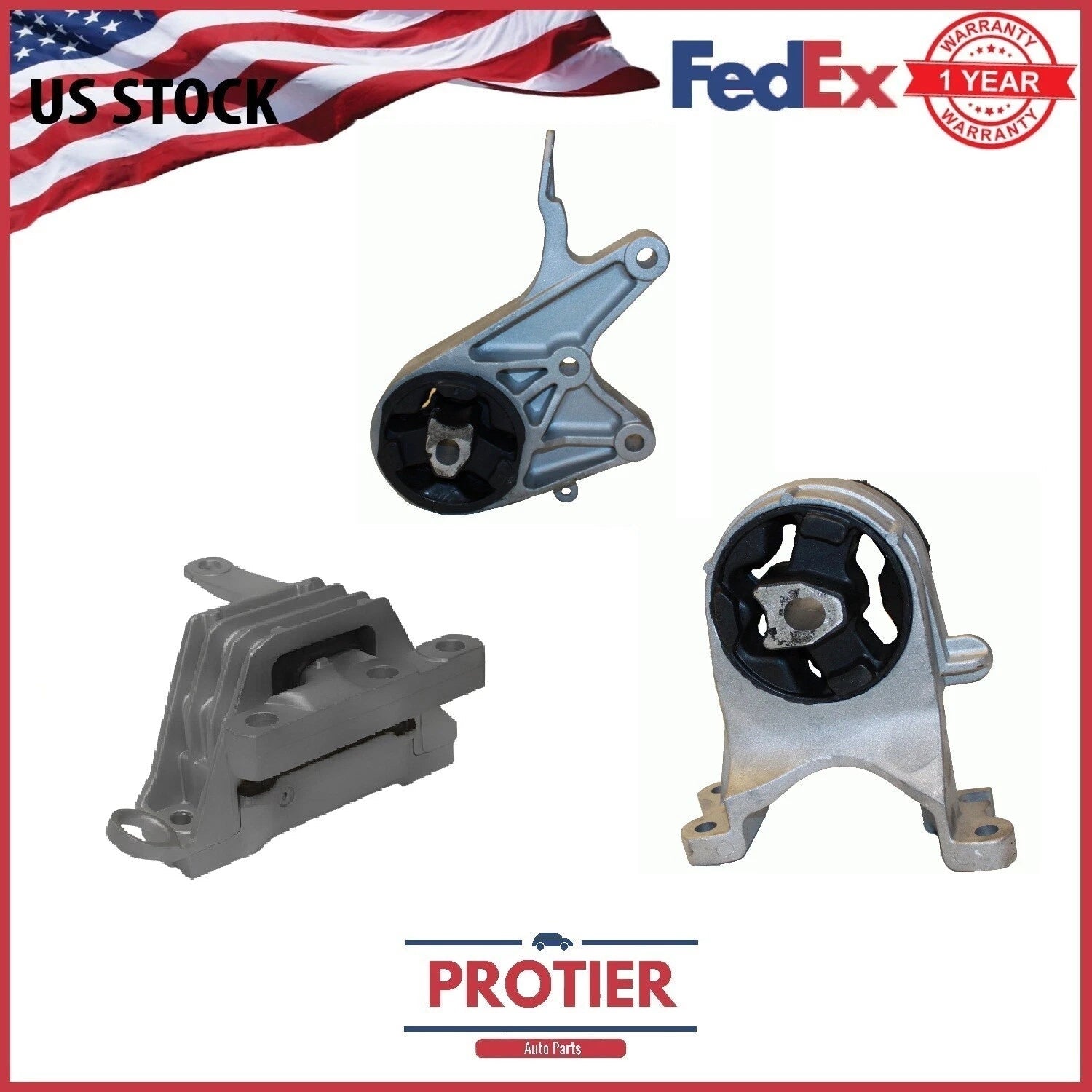 Fits Chevrolet Malibu 09-12 2.4L Speed Auto Trans Engine & Trans Mount Kit Pair 6B93BC-57