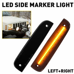 For 97-01 Jeep Cherokee Amber Smoked LED Front Side Corner Parking Marker Lights 6B93BC-57