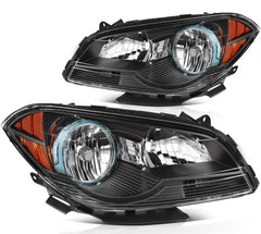 ECCPP Headlights Assembly For Chevrolet Malibu 2008-2012 Pair Kit Black Amber 6B93BC-57