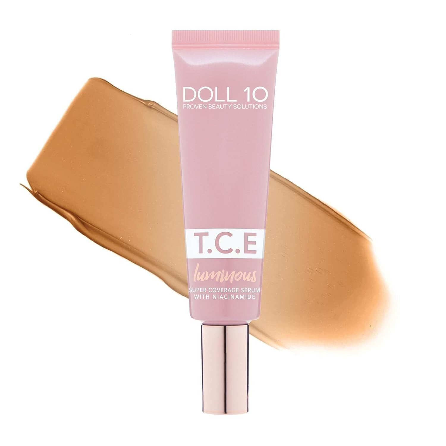 Doll 10 T.C.E Luminous Super Coverage Serum Makeup Foundation Tan/Deep, 1 Fl Oz DOLL