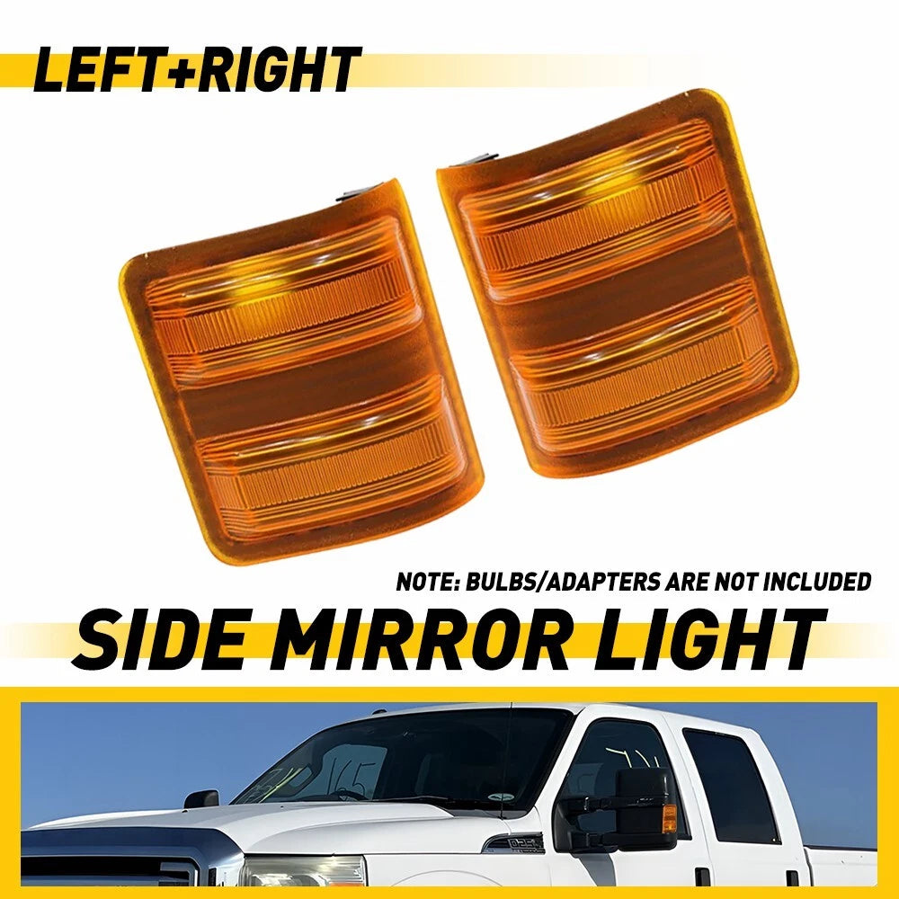 FOR 08-16 Ford F250 F350 F450 Super Duty Side Marker Mirror Signal Lights Amber 6B93BC-57