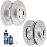 Front And Rear Drilled Slotted Brake Rotors Kit For Honda Civic Si 4WD 2WD 4x4 KOEEP