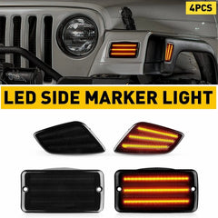 LED Front Fender Side Marker Bumper Signal Lights For 97-06 Jeep Wrangler TJ EOA 6B93BC-57