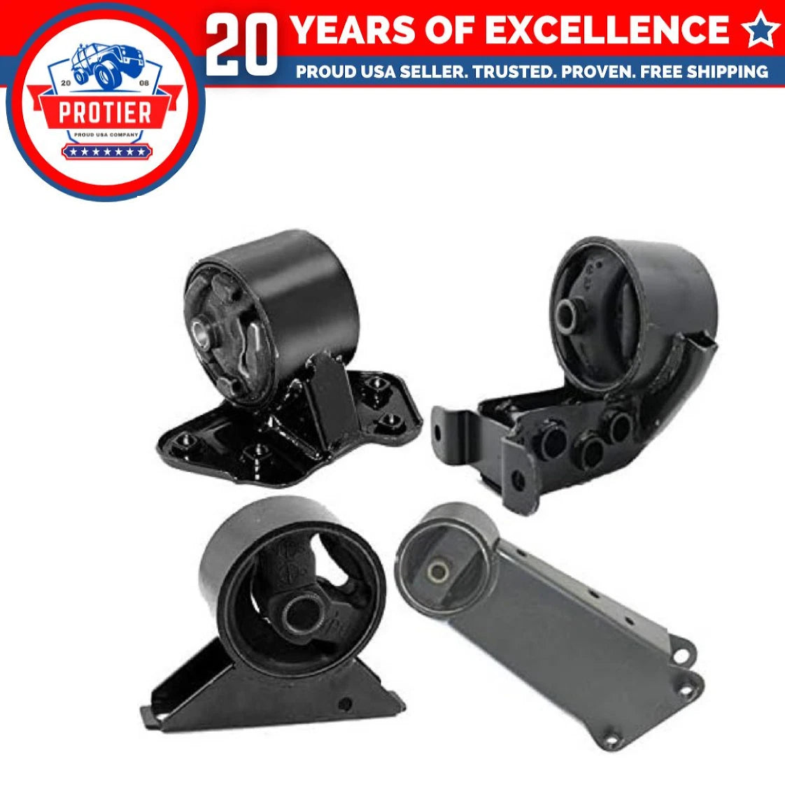 Motor & Trans Mount 4PCS Set for 1995-1996 Hyundai Accent 1.5L SOHC Auto Trans 6B93BC-57