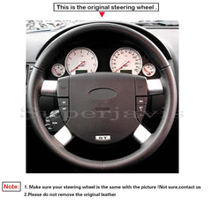 Custom Black PU Leather Steering Wheel Stitch on Cover For Ford Mondeo 2002-2006