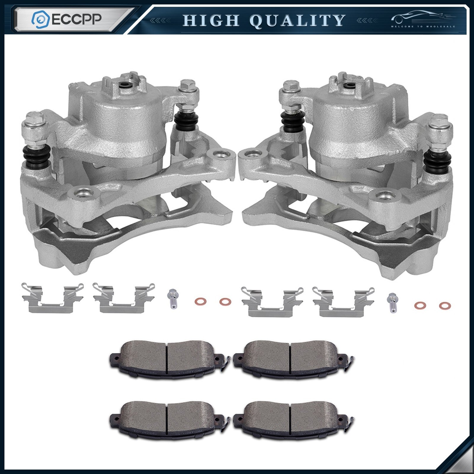 Front Brake Calipers Brake Pads Set 6Pcs Kit For 2013-2019 Nissan Altima 6B93BC-57