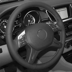 Top Leather Steering Wheel Hand-stitch on Wrap Cover For Benz GL350 ML350 6B93BC-57