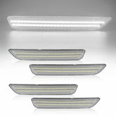 For 2010-14 Ford Mustang LED White Side Marker Light Lens Clear Front Rear 4pcs 6B93BC-57